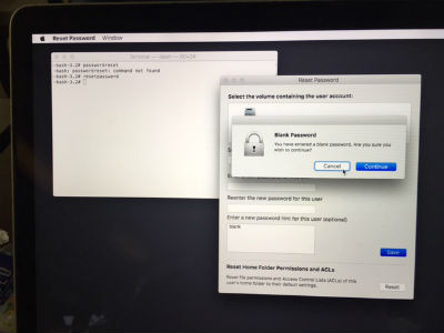 reset Mac Osx login password